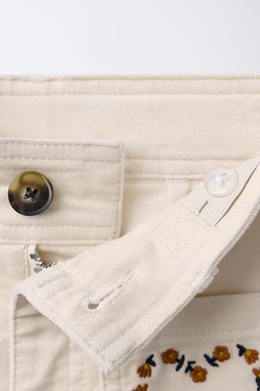 STRAIGHT VELVET TROUSERS - Ecru by Zara - Image 3