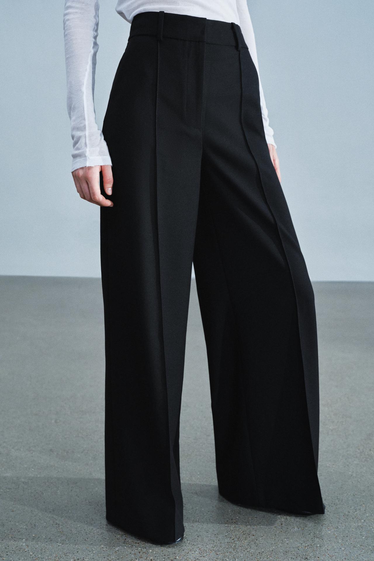 ZW COLLECTION WIDE-LEG PANTS — Black