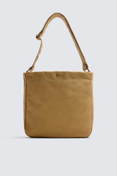 BOLSA DE OMBRO EM TECIDO - Marrom-areia da Zara