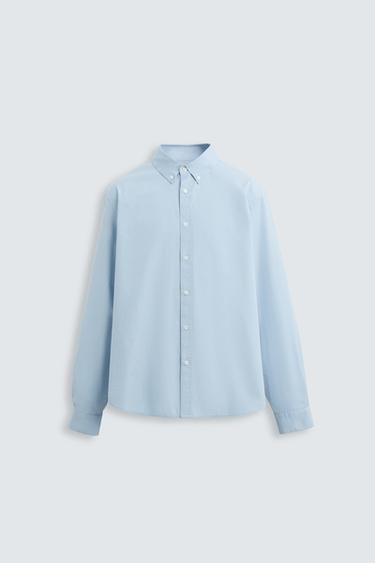 Zara POPLIN SHIRT - Sky blue
