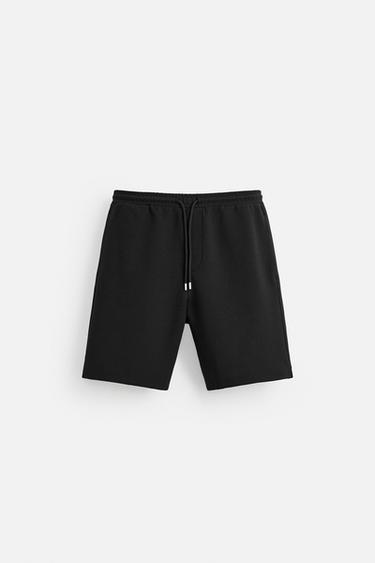 RELAXED FIT JOGGER BERMUDA SHORTS - Black by Zara