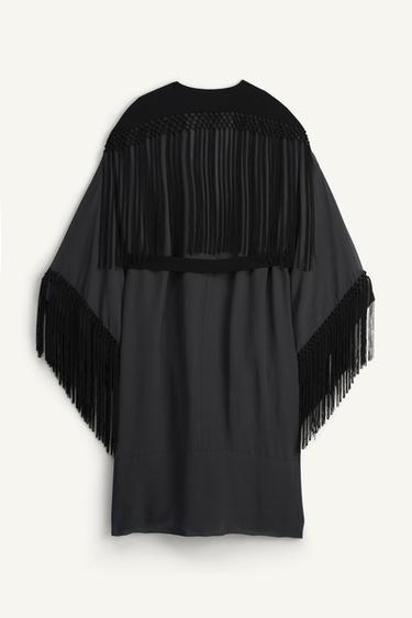 LIMITED EDITION FRINGED KIMONO - Stone by Zara - Image 7