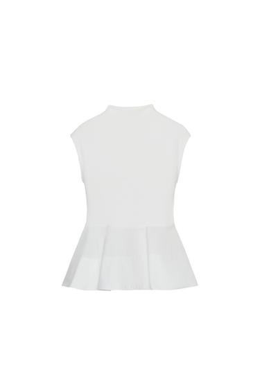 TOP PEPLUM I KOMBINUAR - I bardhë nga Zara