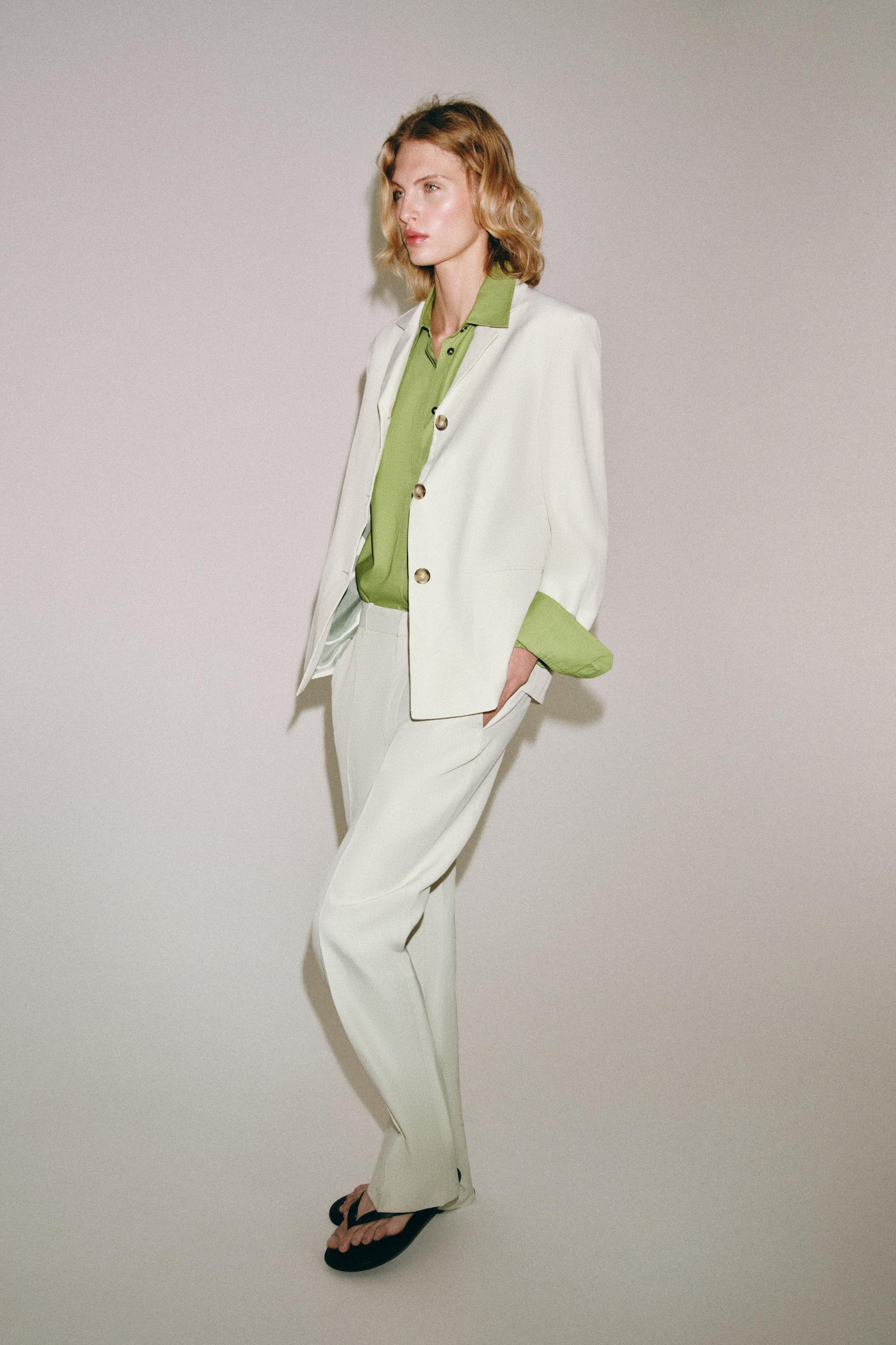 Zara ZW COLLECTION STRAIGHT LINEN BLAZER — фото 2