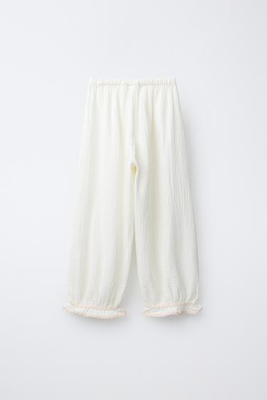 6-14 ANS/ PYJAMA TEXTURE ONDULÉE CONTRASTE - Écru de Zara - Image 4