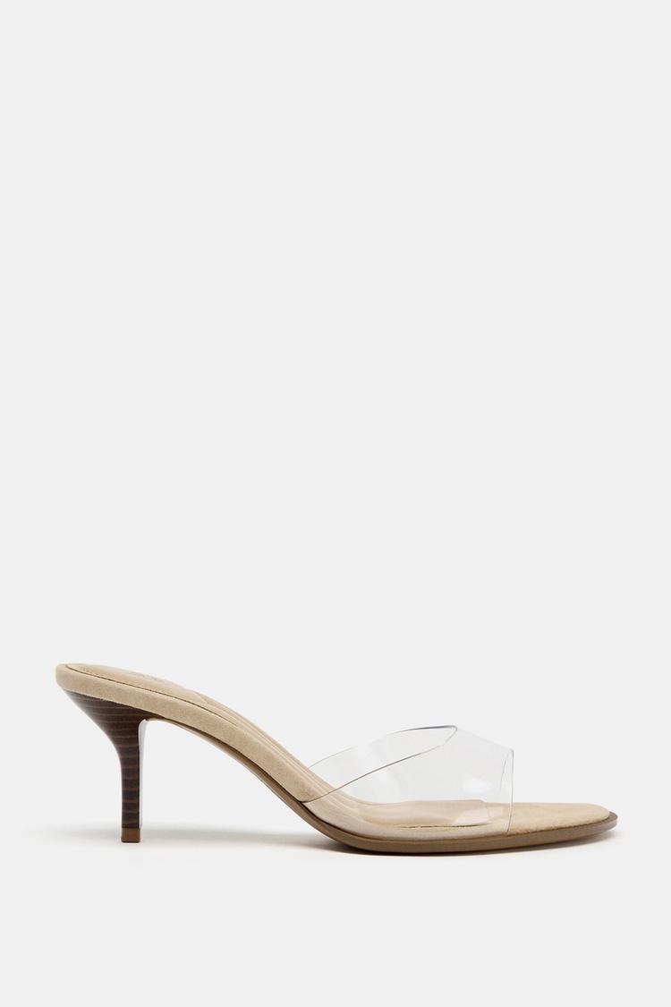 VINYL HEELED SANDALS