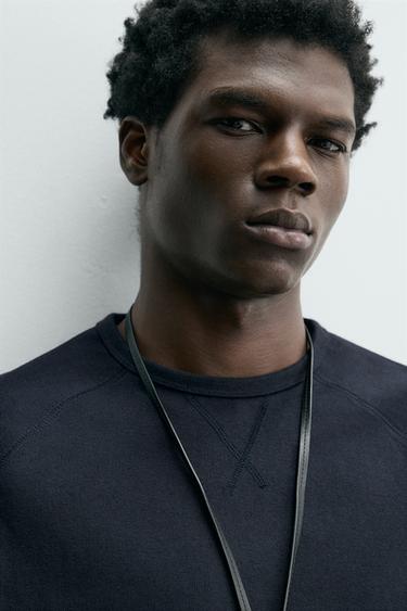 HEAVYWEIGHT CREWNECK T-SHIRT - Deep blue by Zara - Image 4