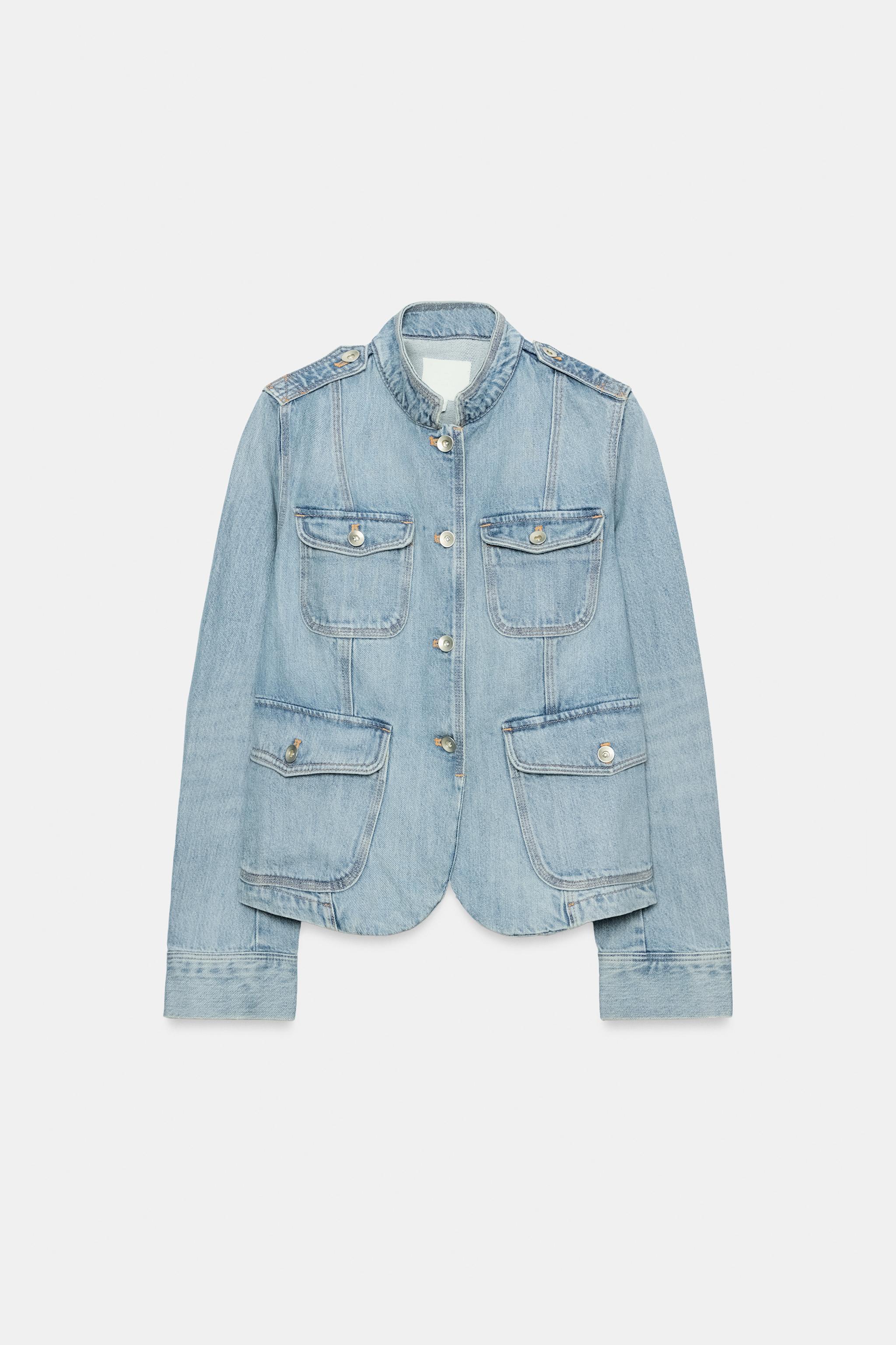 Женские куртки Zara TRF POCKET DENIM JACKET — фото 4