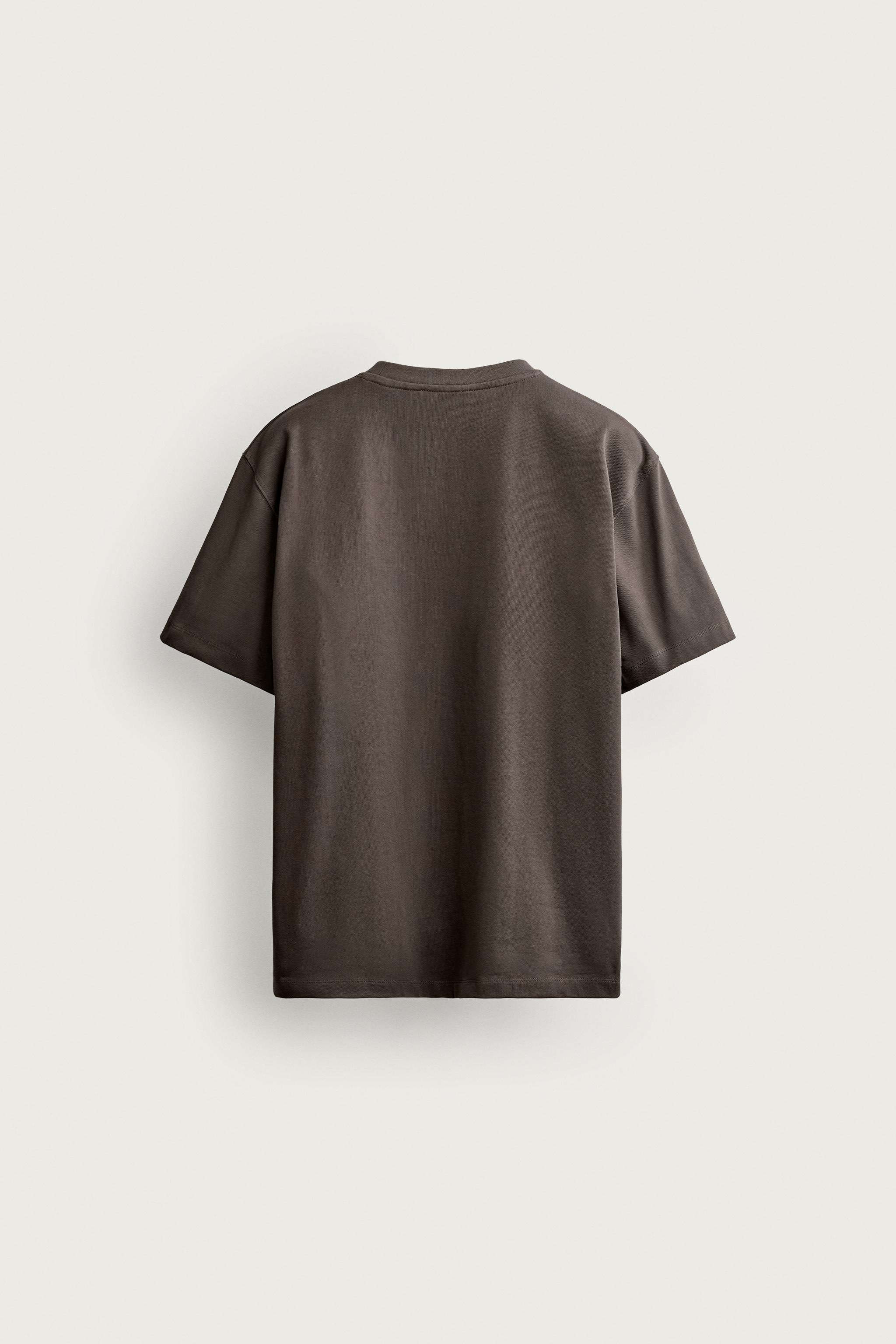 SHORT SLEEVE HEAVYWEIGHT T-SHIRT — Black / Brown