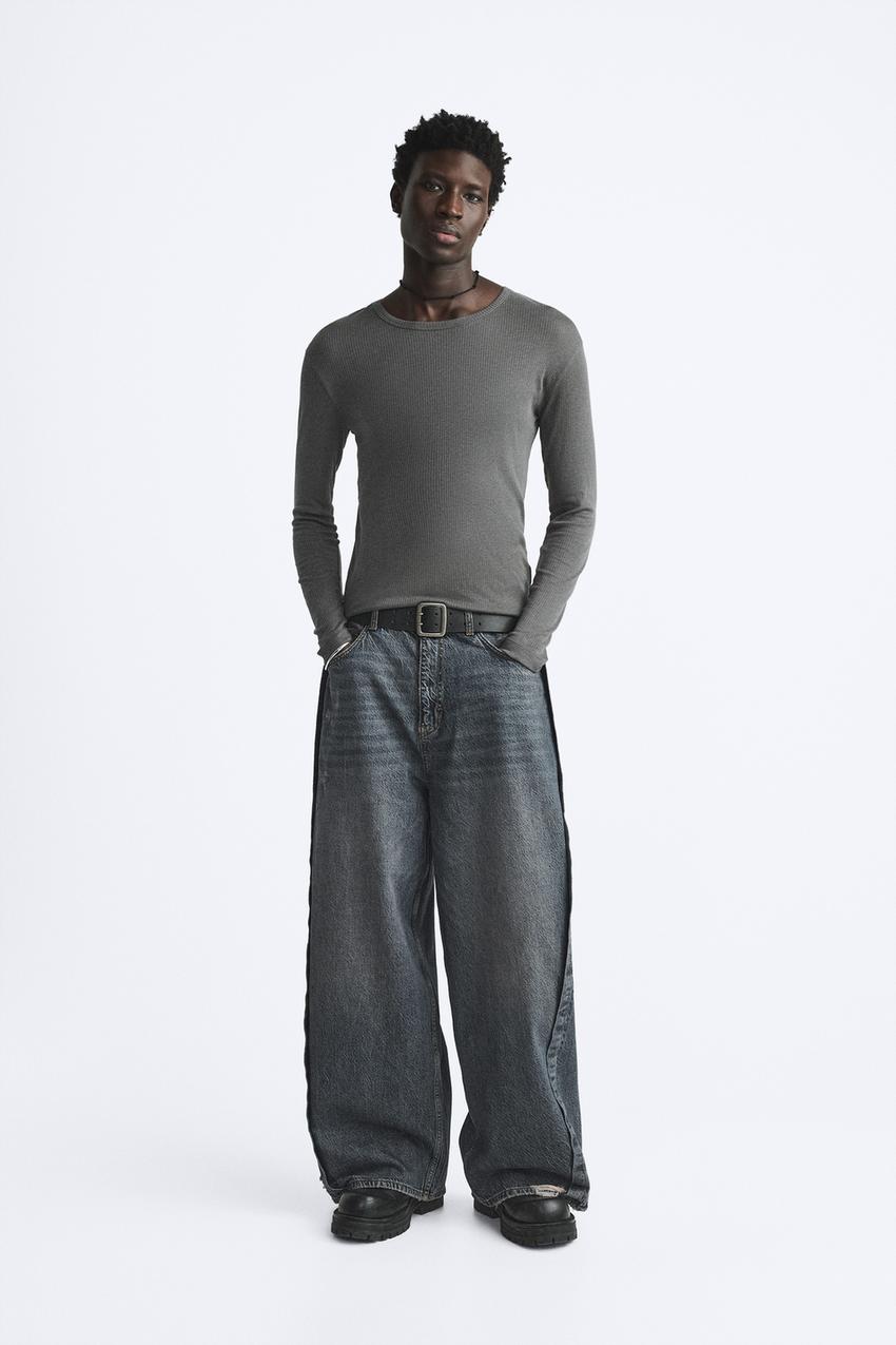 STRAIGHT FIT JEANS - Mid-gray