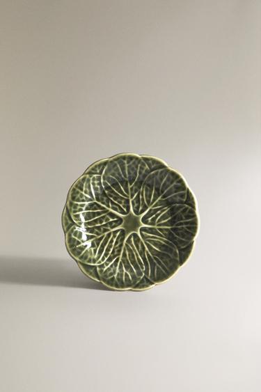 CABBAGE STONEWARE SIDE PLATE - Green by Zara - Image 0