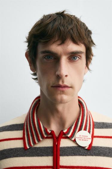 Zara HARRY LAMBERT FOR ZARA X DISNEY 條紋針織POLO衫 - 條紋