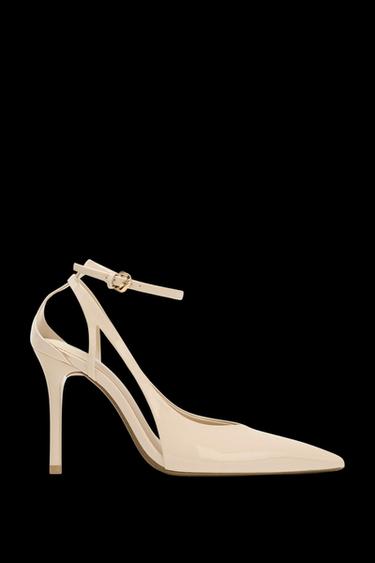 ZAPATO TACÓN EFECTO ACHAROLADO - Crudo de Zara - Imagen 0