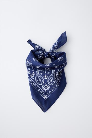 Zara PRINTED BANDANA - Blue