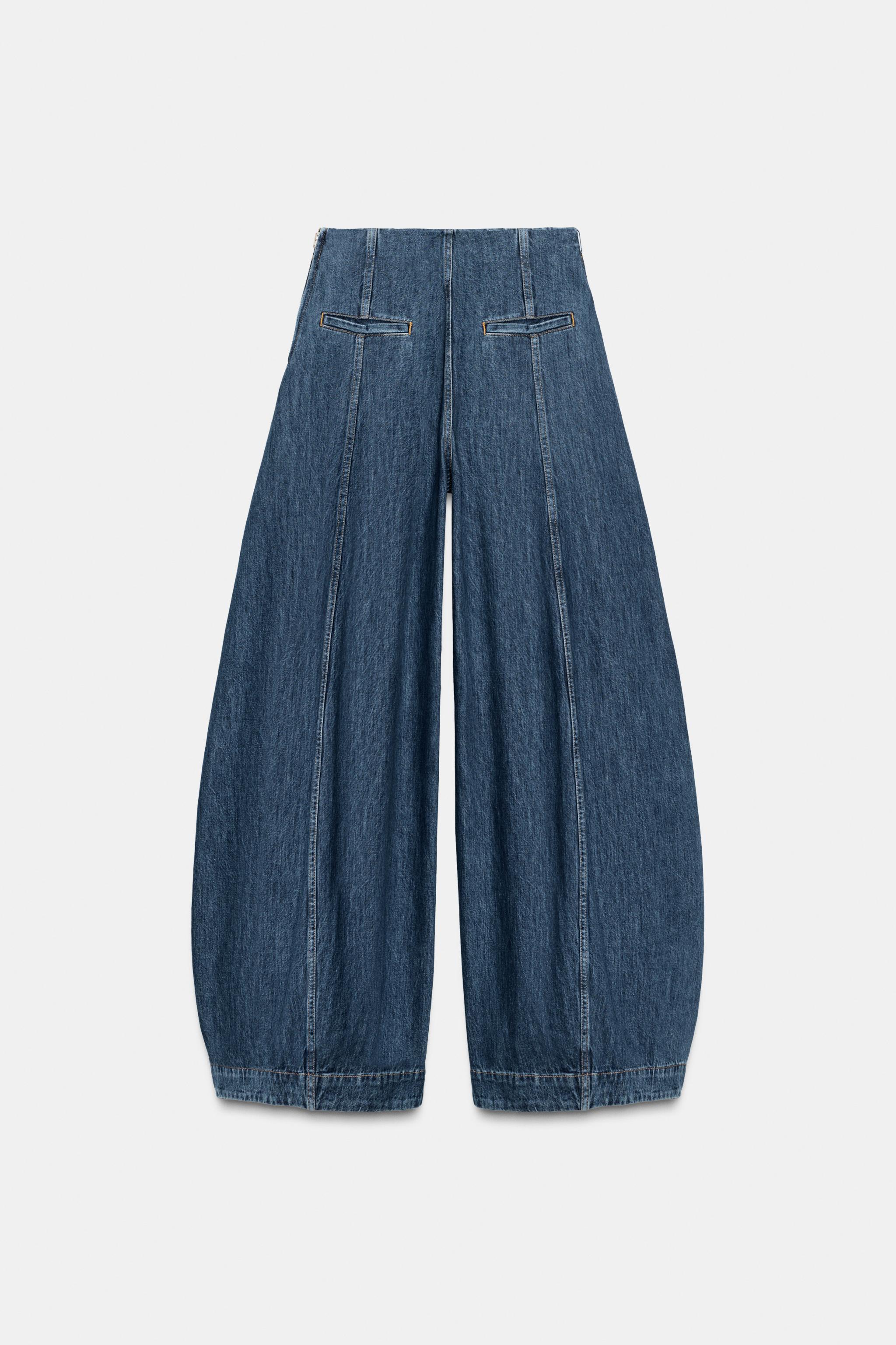 ZW COLLECTION HIGH-WAIST BALLOON JEANS - Blue | ZARA Canada