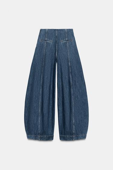 ZW COLLECTION BALLOON HIGH-WAIST JEANS - Blue by Zara - Image 2