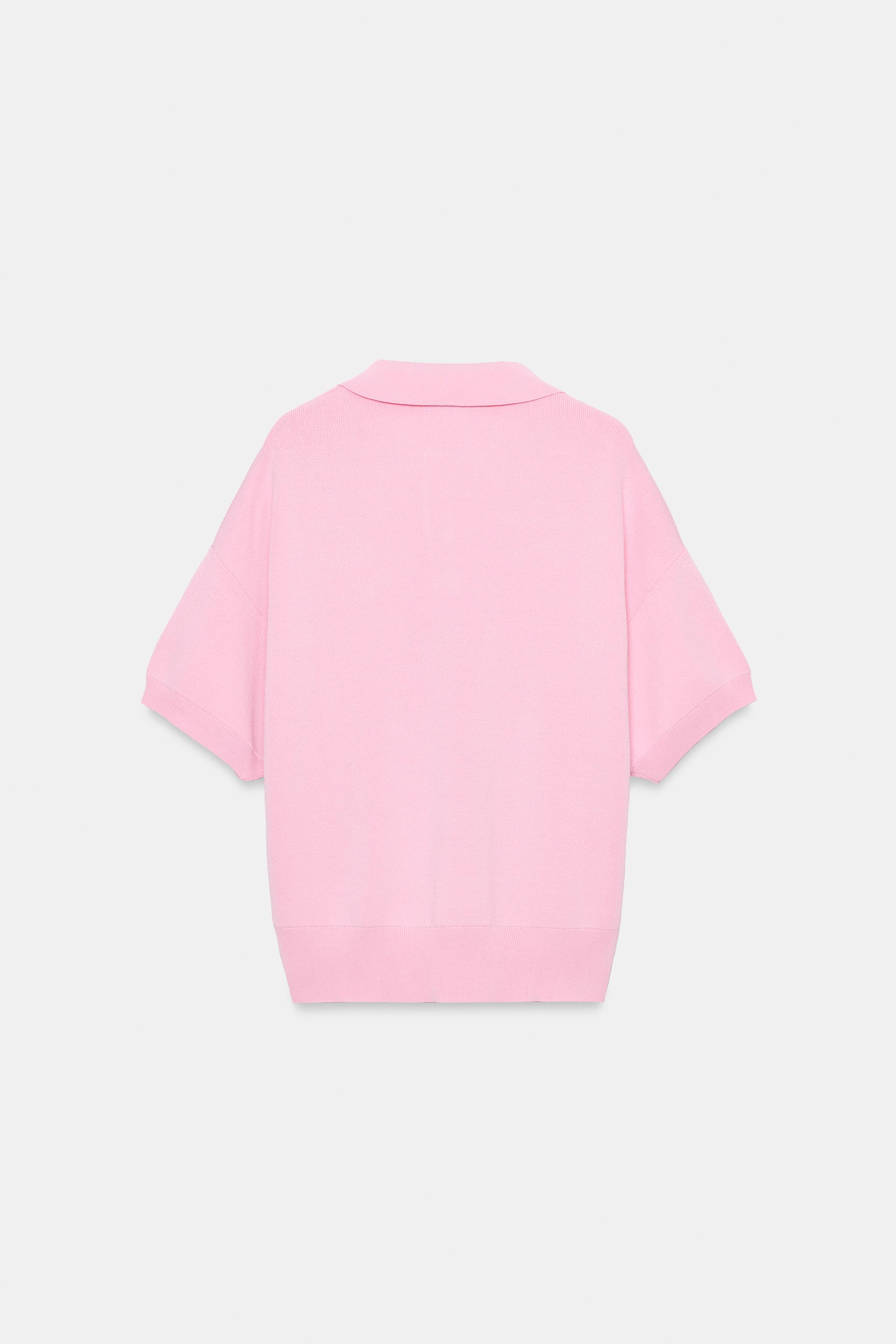 Zara SHORT SLEEVE KNIT POLO — фото 5