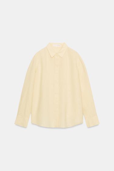 CAMISA 100% LINHO ZW COLLECTION - Bege-claro da Zara