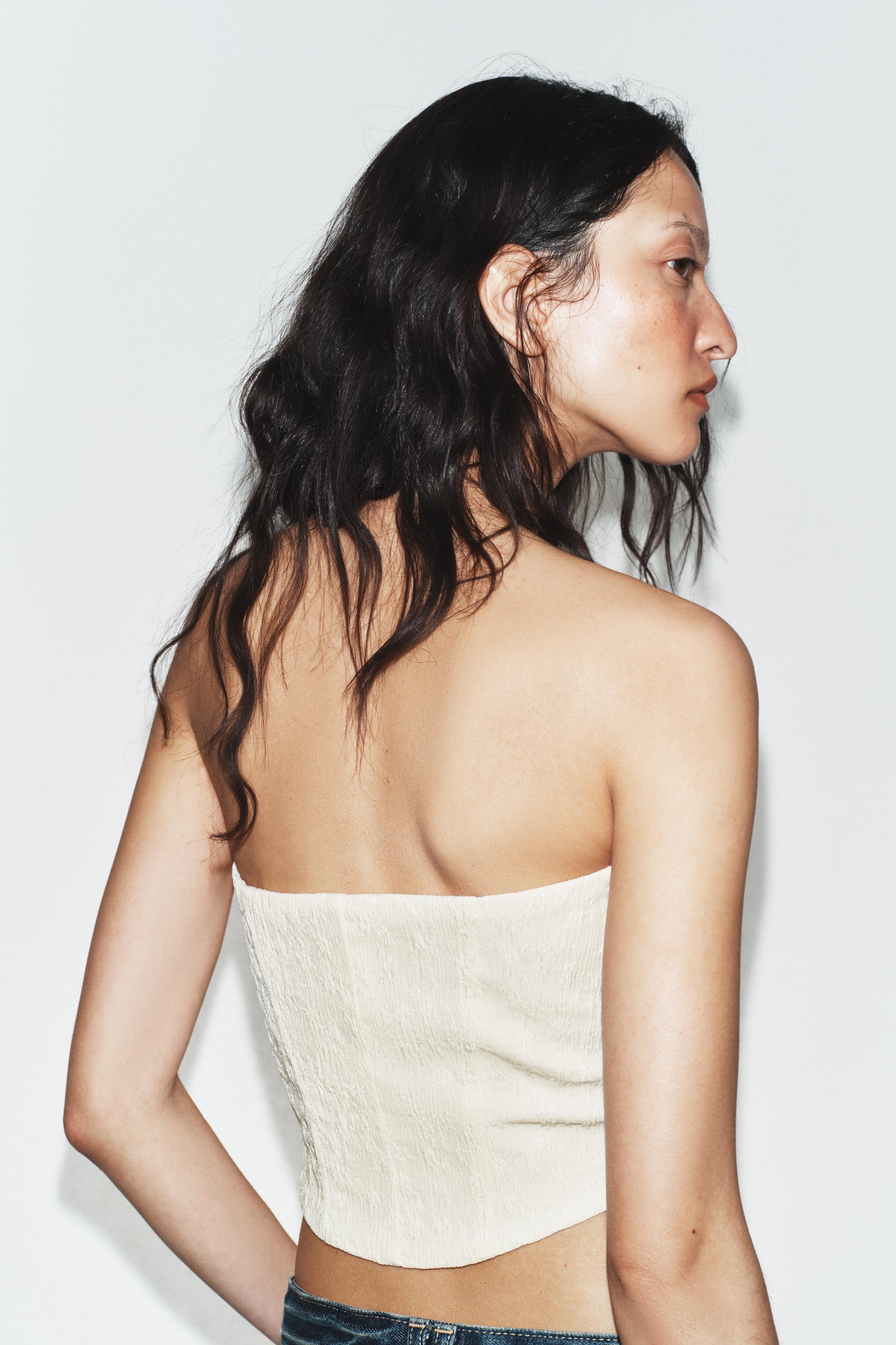 DOKULU KORSE TARZI TOP