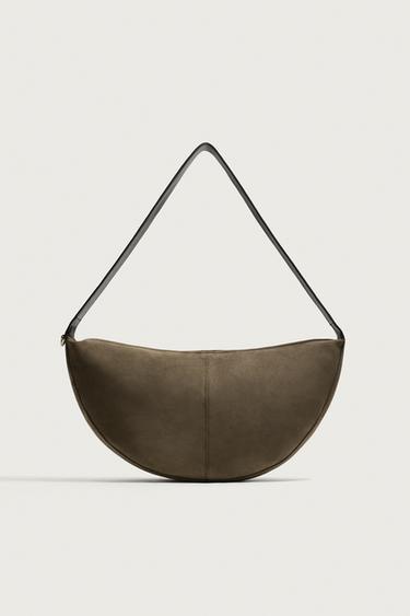 BOLSO DE HOMBRO LISO - Verde Caqui de Zara