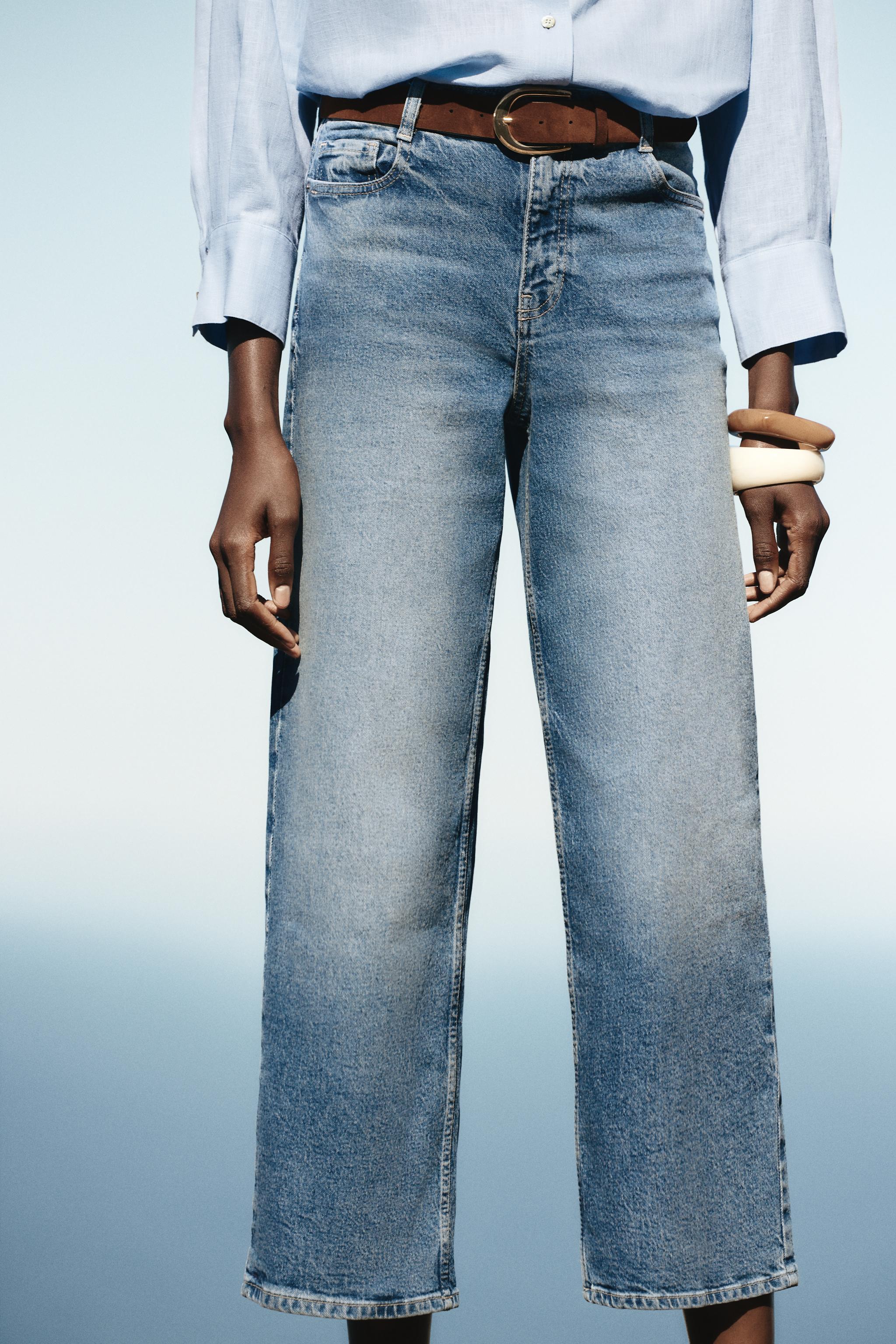 ZARA Z1975 ハイウエストキュロットベルト付きジーンズ 1934/023 ZARA Z1975 ハイウエストキュロットベルト付きジーンズ 1934/023