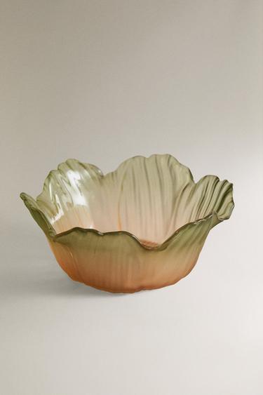 BOL VERRE FLEUR - Vert de Zara - Image 1