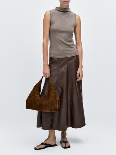 Zara Medium split leather lady bag - Gold - Image 0
