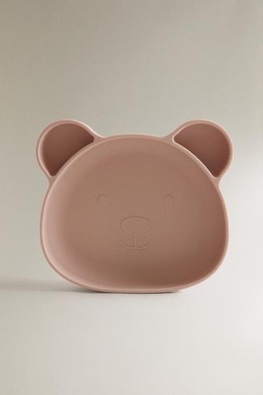KIDS' BEAR SILICONE PLATE - Pink by Zara - Image 0