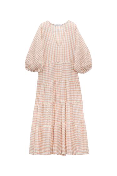 VESTIDO CUADROS VOLUMEN