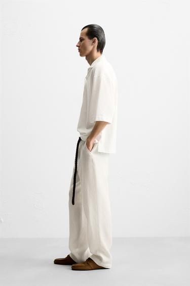 PANTALON DE COSTUME 100 % LIN - Blanc de Zara - Image 3