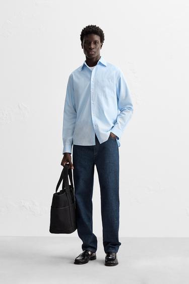COTTON POPLIN SHIRT - Sky blue by Zara - Image 0