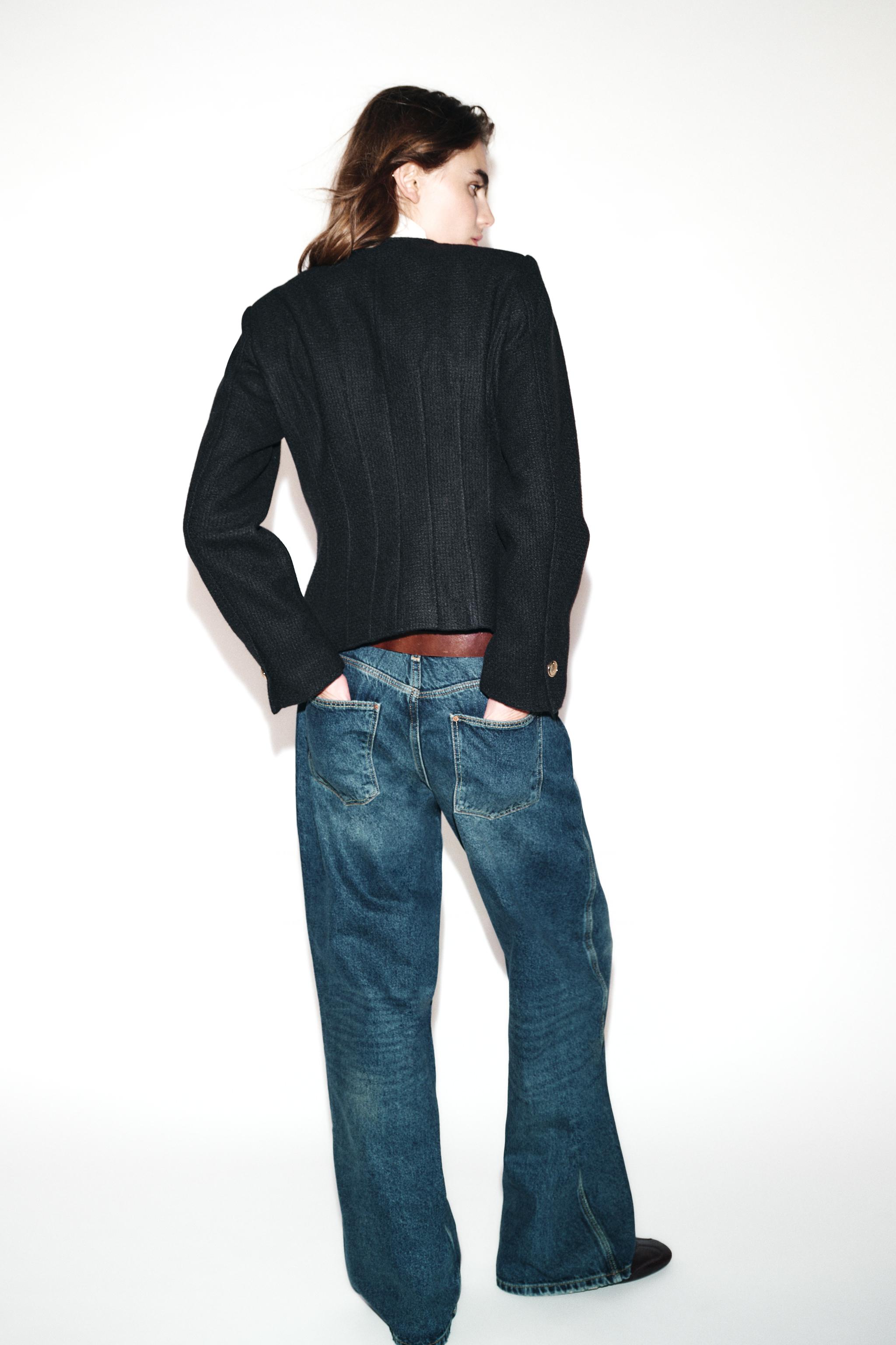クルーネックフィットブレザー - ブラック | ZARA Japan / 日本