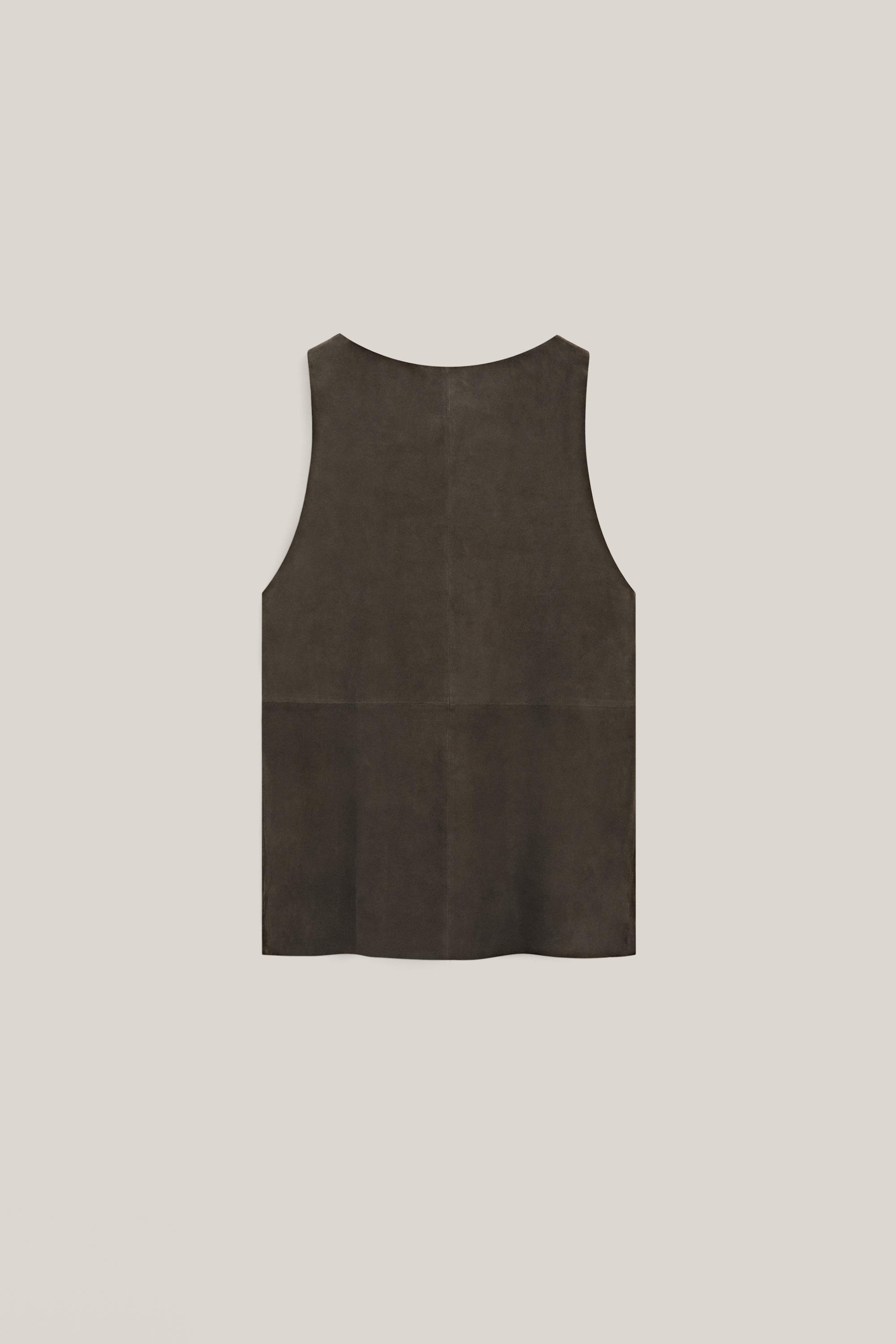 Top à bretelles en cuir effet daim - LIMITED EDITION