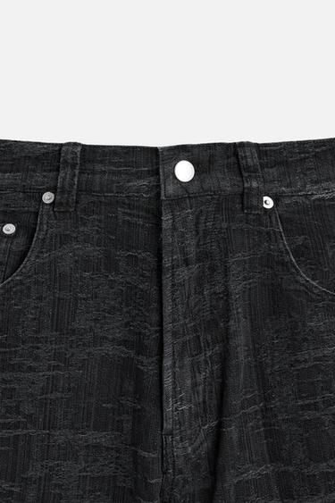 JACQUARD BAGGY FIT JEANS - Black by Zara - Image 6
