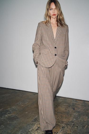 PANTALON À CARREAUX ZW COLLECTION - Multicolore de Zara