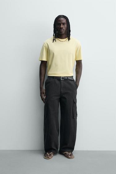 PANTALÓN CARGO BALLOON FIT - Negro de Zara - Imagen 0