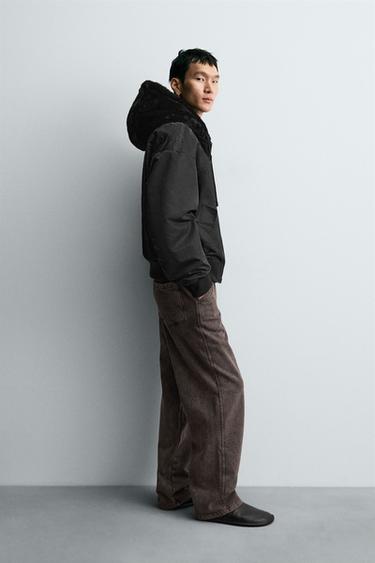 BLOUSON BOMBER RÉVERSIBLE EFFET PEAU - Noir de Zara - Image 3