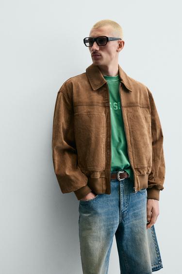 BLOUSON COUPE DÉCONTRACTÉE EN DAIM - Tabac de Zara - Image 5