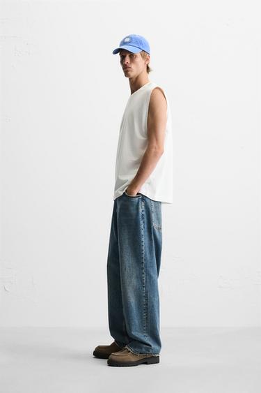 T-SHIRT TANK RELAXED FIT - Blanc de Zara - Image 3
