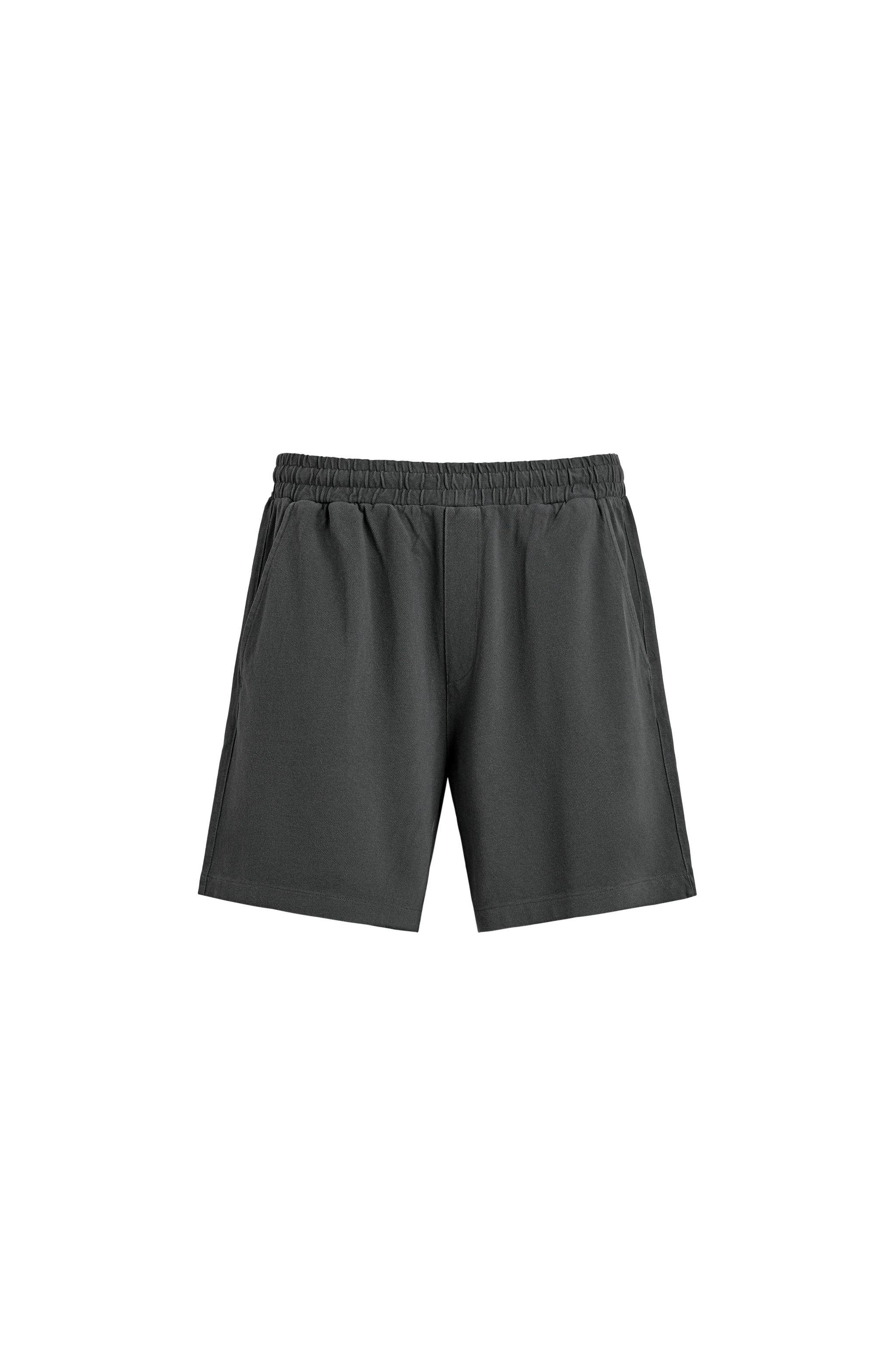 WASHED REGULAR FIT PIQUÉ SHORTS - Blue | ZARA United States