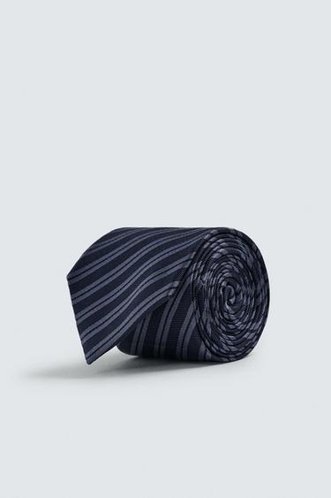 CORBATA 100% SEDA RAYAS - Marino de Zara - Imagen 0