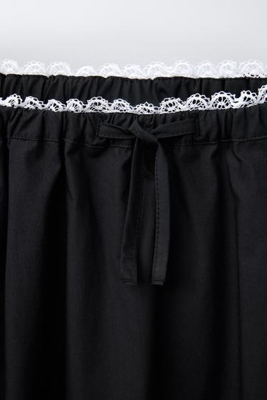 JUPE MI-LONGUE BALLON DENTELLE - Noir de Zara - Image 2