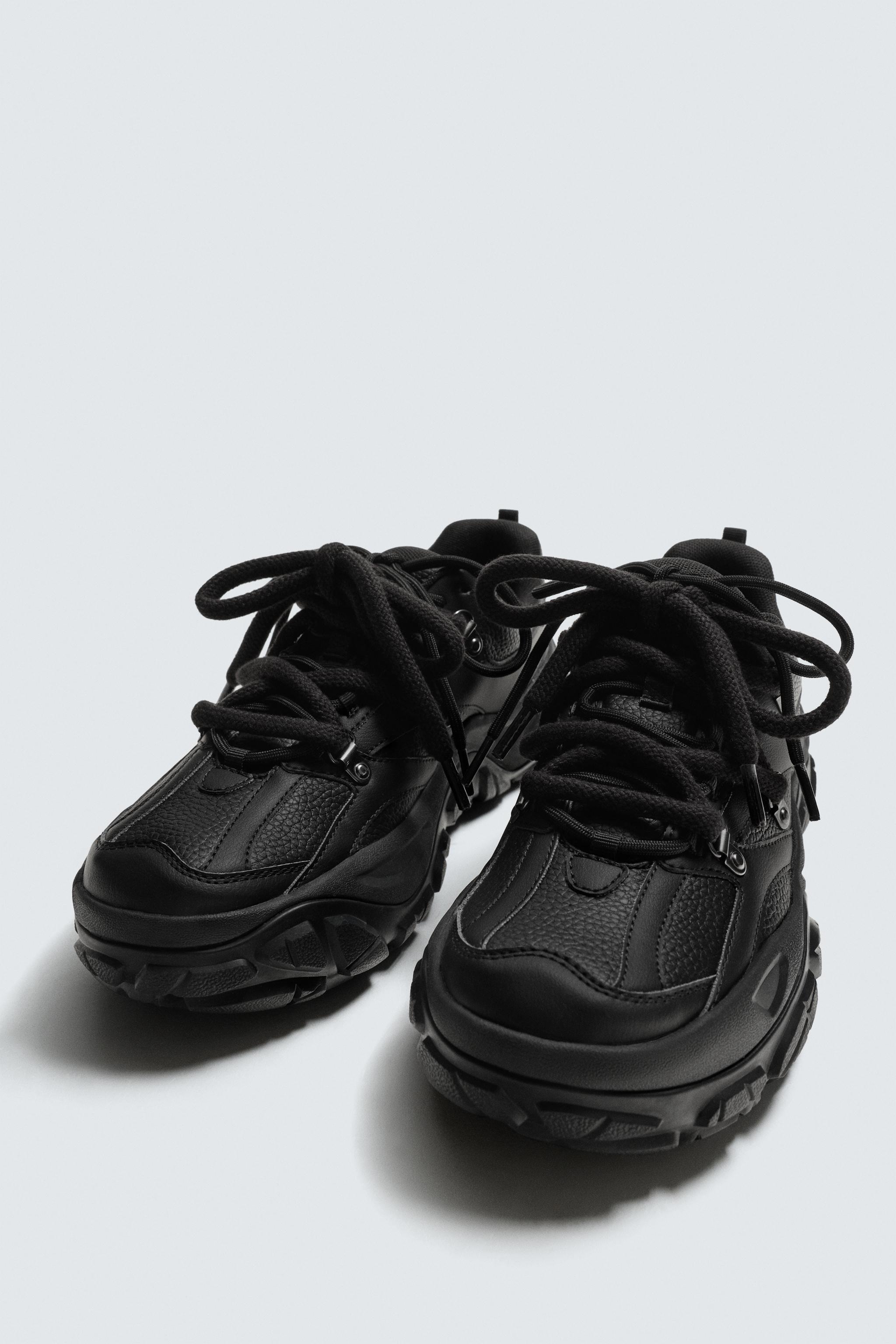 ZARA スニーカー　黒 チャンキーソールスニーカー - ブラック | ZARA Japan / 日本