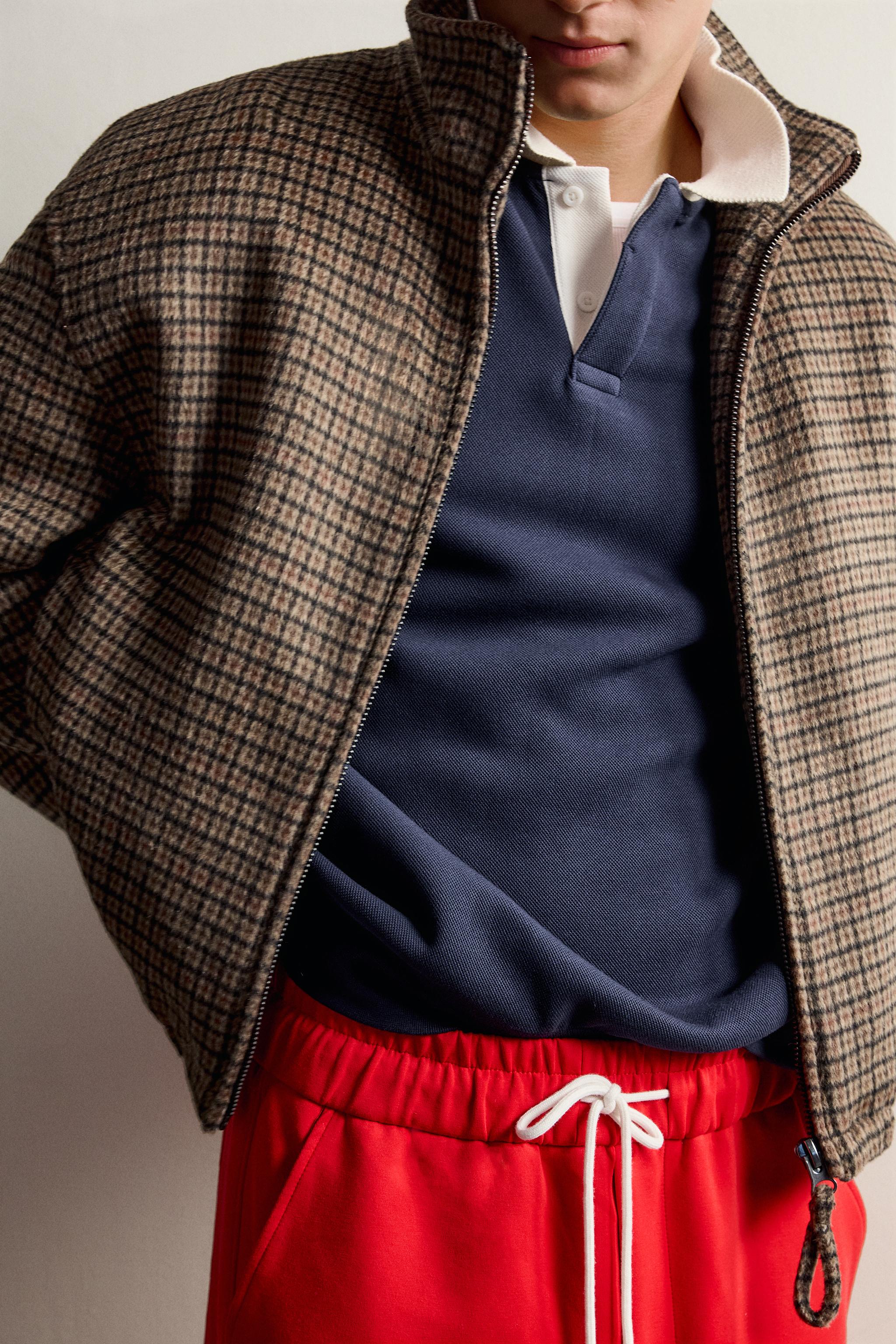 Blouson matelassé à carreaux