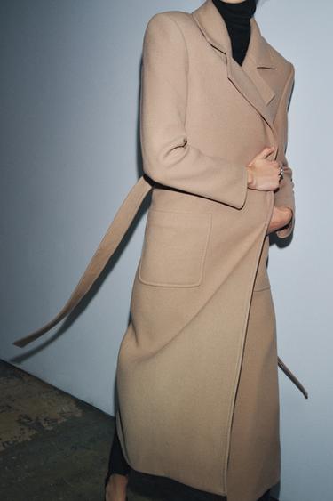 WOOL BLEND BELTED COAT ZW COLLECTION - camel by Zara - Image 6