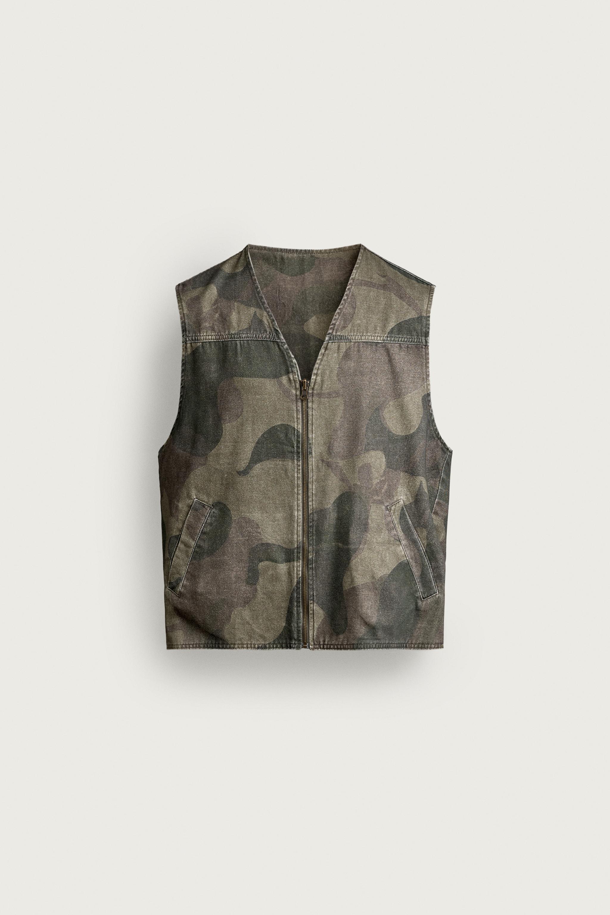 WASHED ABSTRACT PRINT VEST