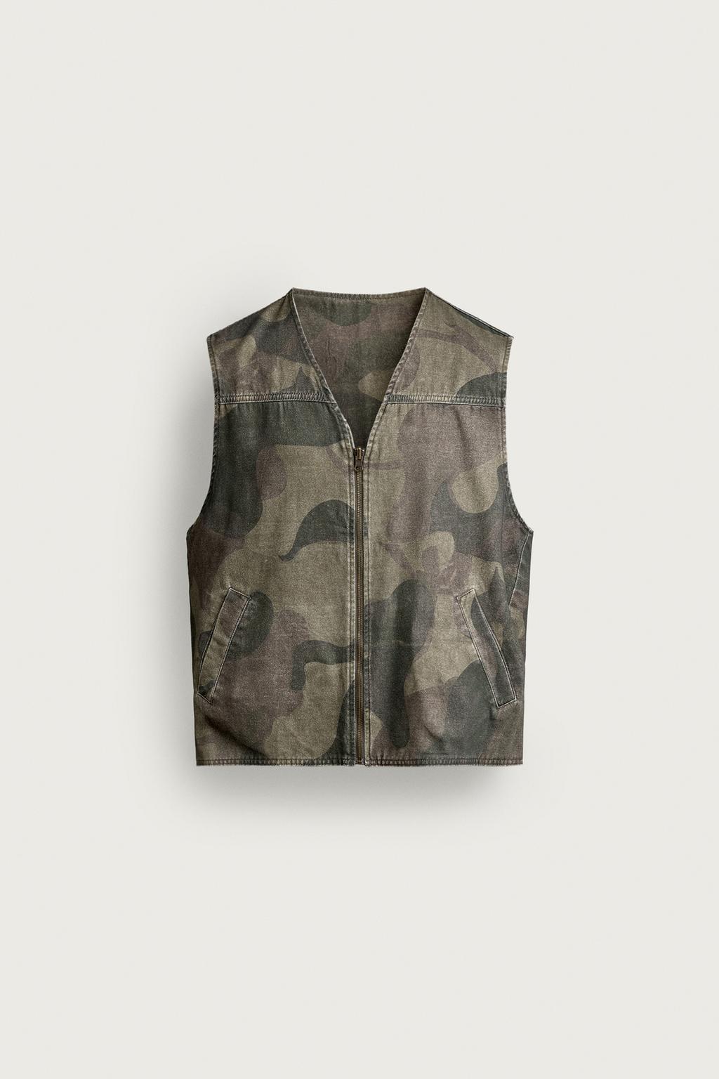 ABSTRACT PRINT WASHED WAISTCOAT