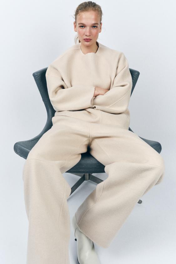 ZW COLLECTION ウール混パンツ - エクリュ | ZARA Japan / 日本