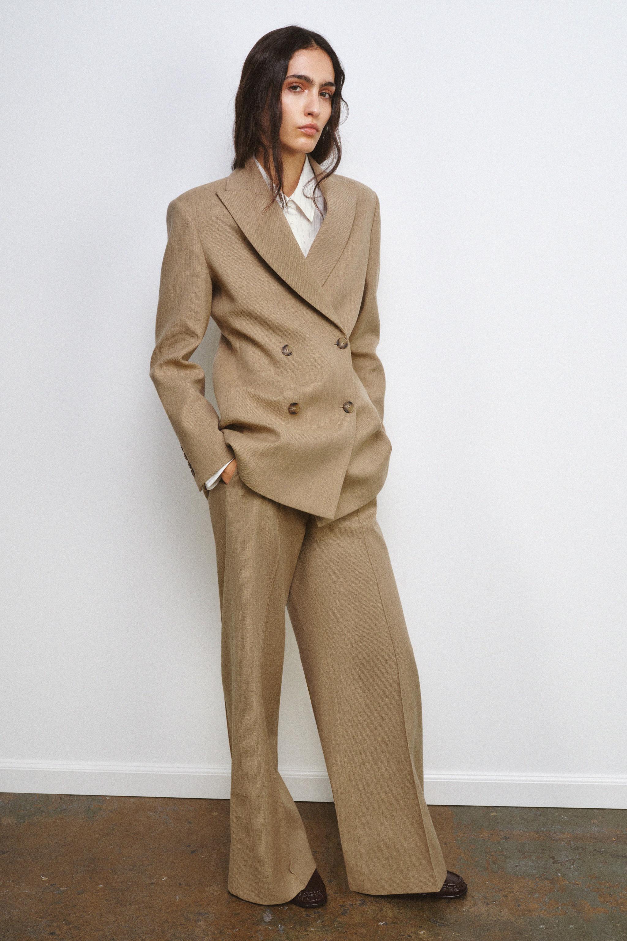 WOOL BLEND FRONT SEAM PANTS ZW COLLECTION