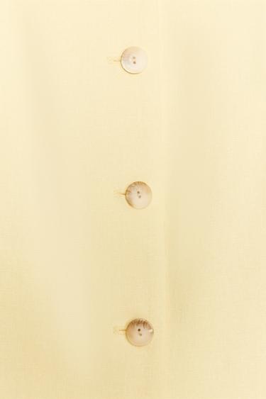 LINEN BLEND WAISTCOAT - Yellow by Zara - Image 3